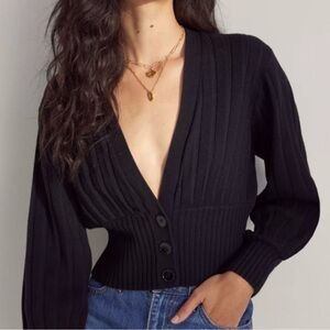 Aritzia Wilfred Plunge Cardigan Black Size M